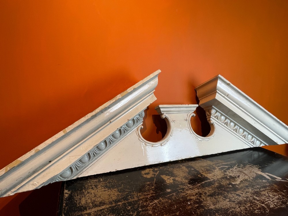 Edwardian painted pine architectural door pediment in Georgian style View IV