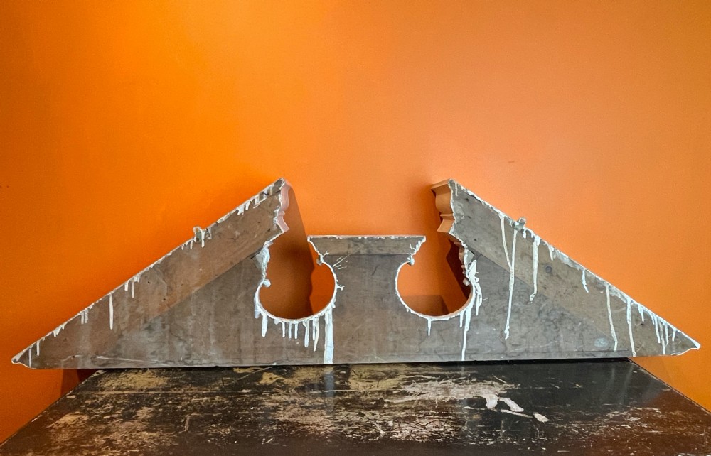 Edwardian painted pine architectural door pediment in Georgian style View V