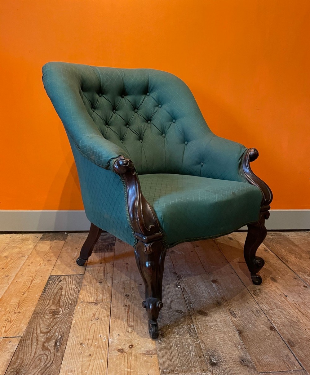 Victorian Button Back Library Armchair