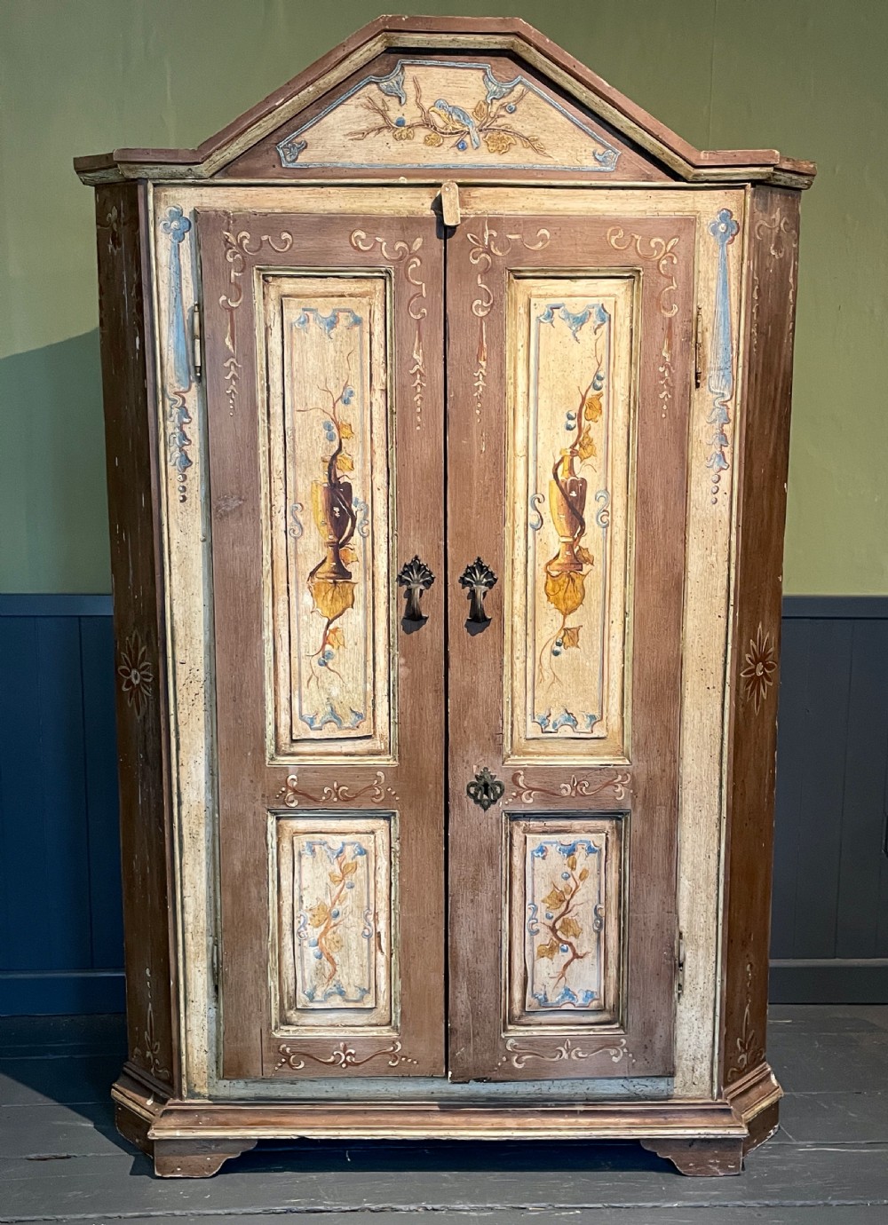 Dutch 19th Century painted corner cupboard View III