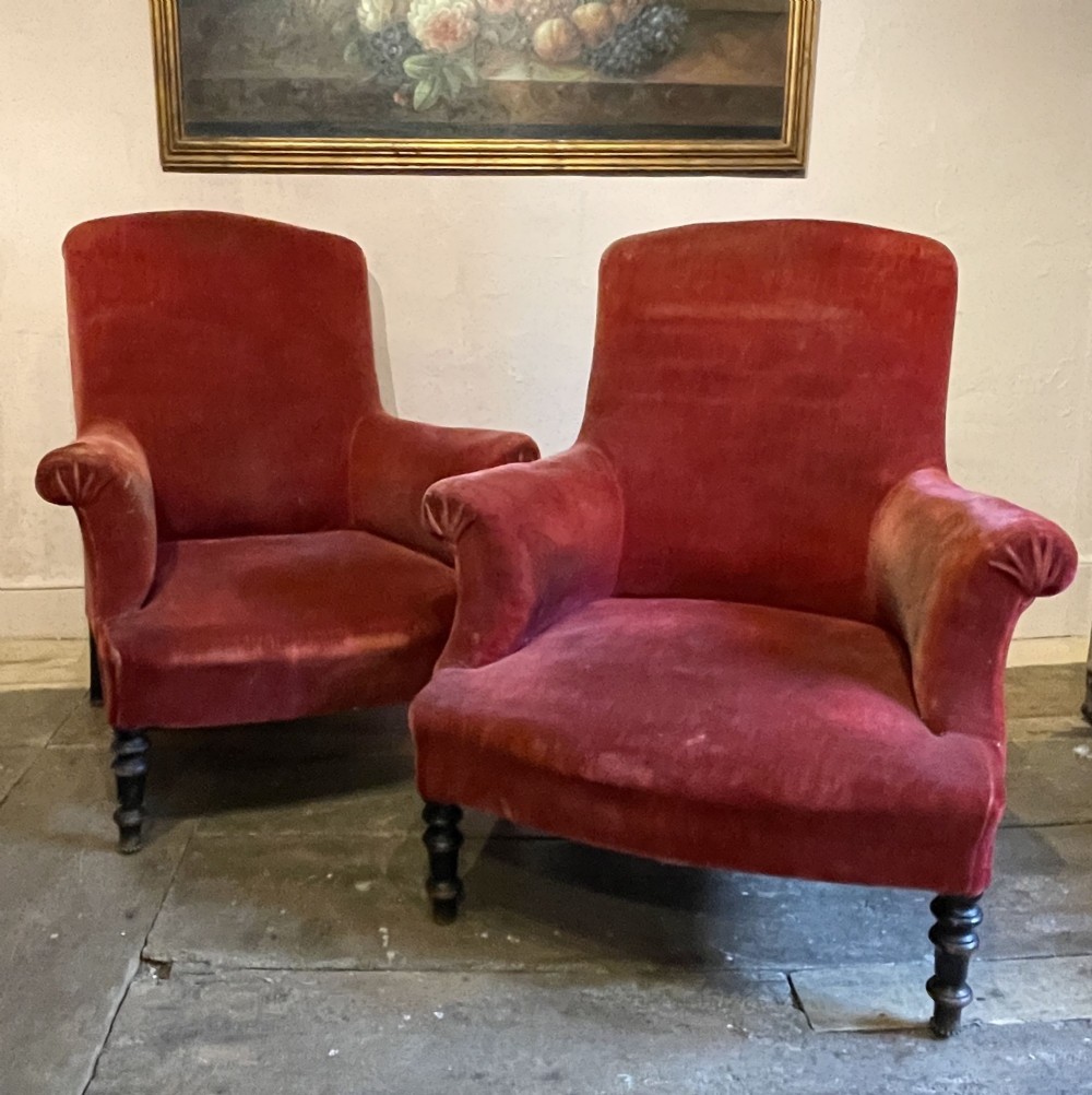 Pair of French Napoleon III Armchairs to Recover