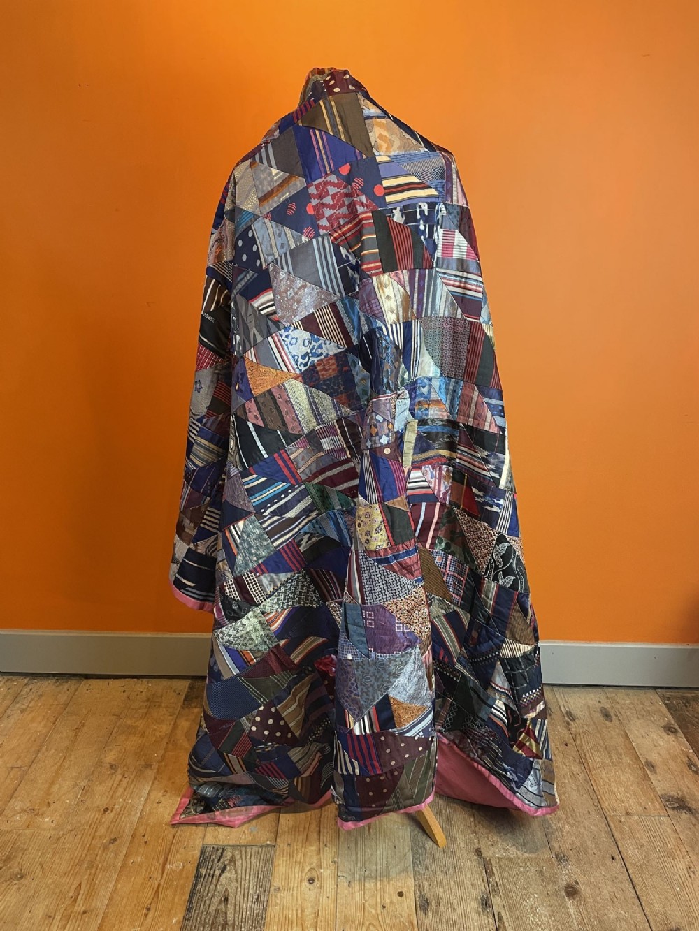 A vintage American Crazy Patchwork Quilt