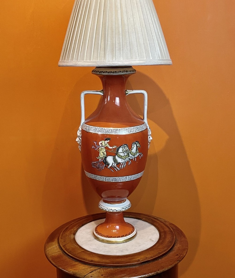 Victorian Staffordshire Porcleain Vase Lamp
