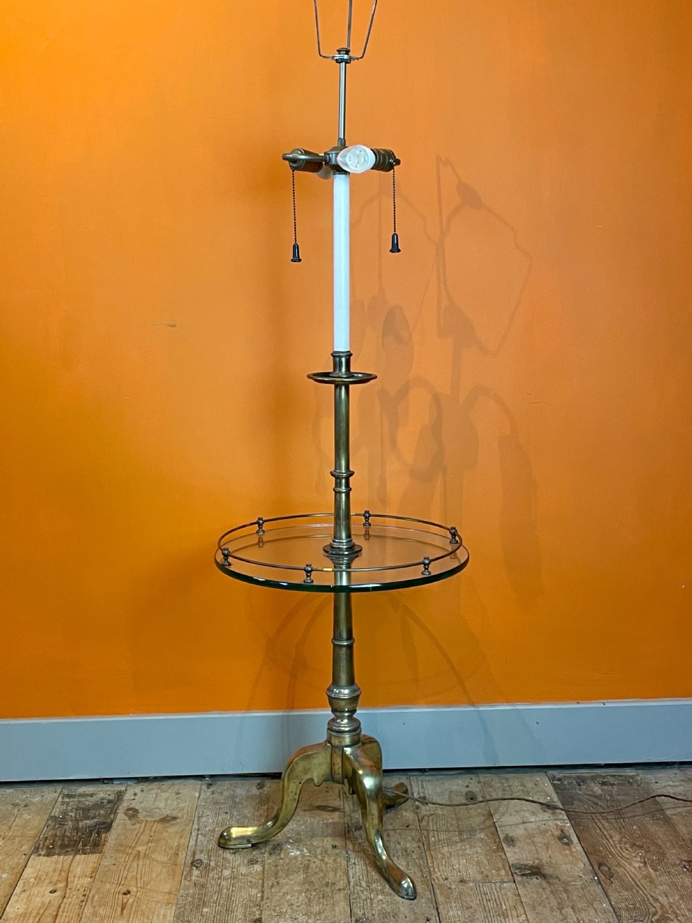 Brass & plate glass lamp table by Stiffel U.S.A. View VII
