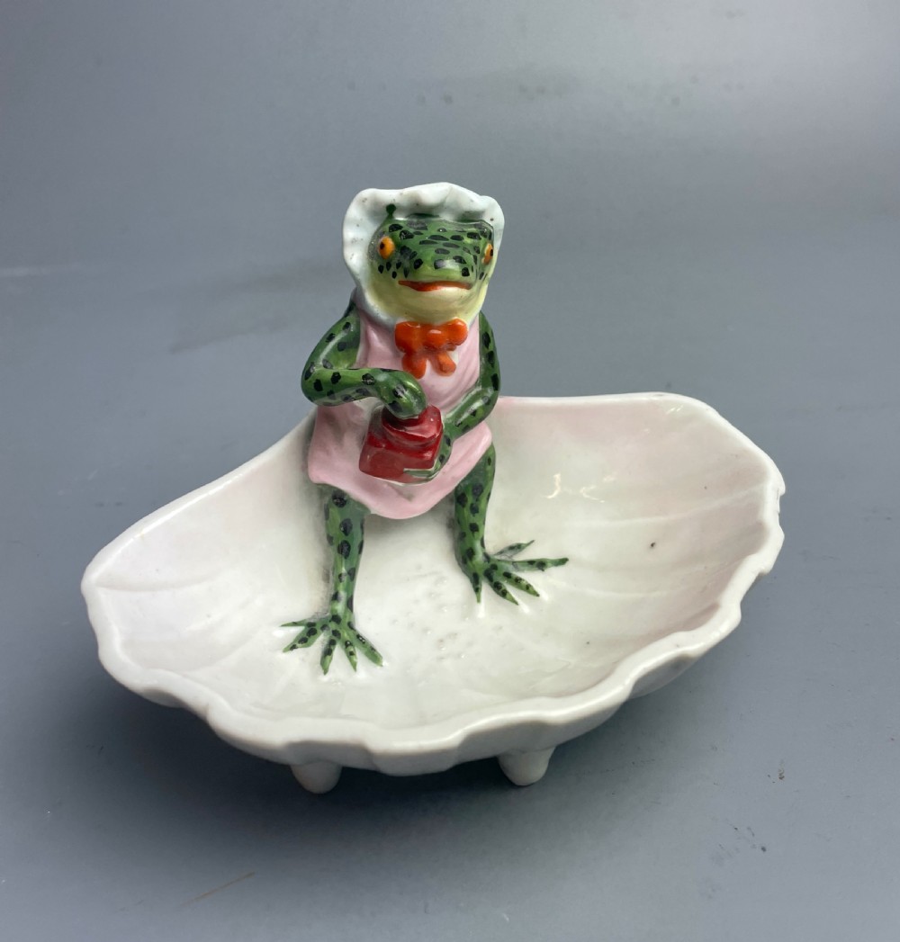 Continental novelty porcelain frog dish fairing