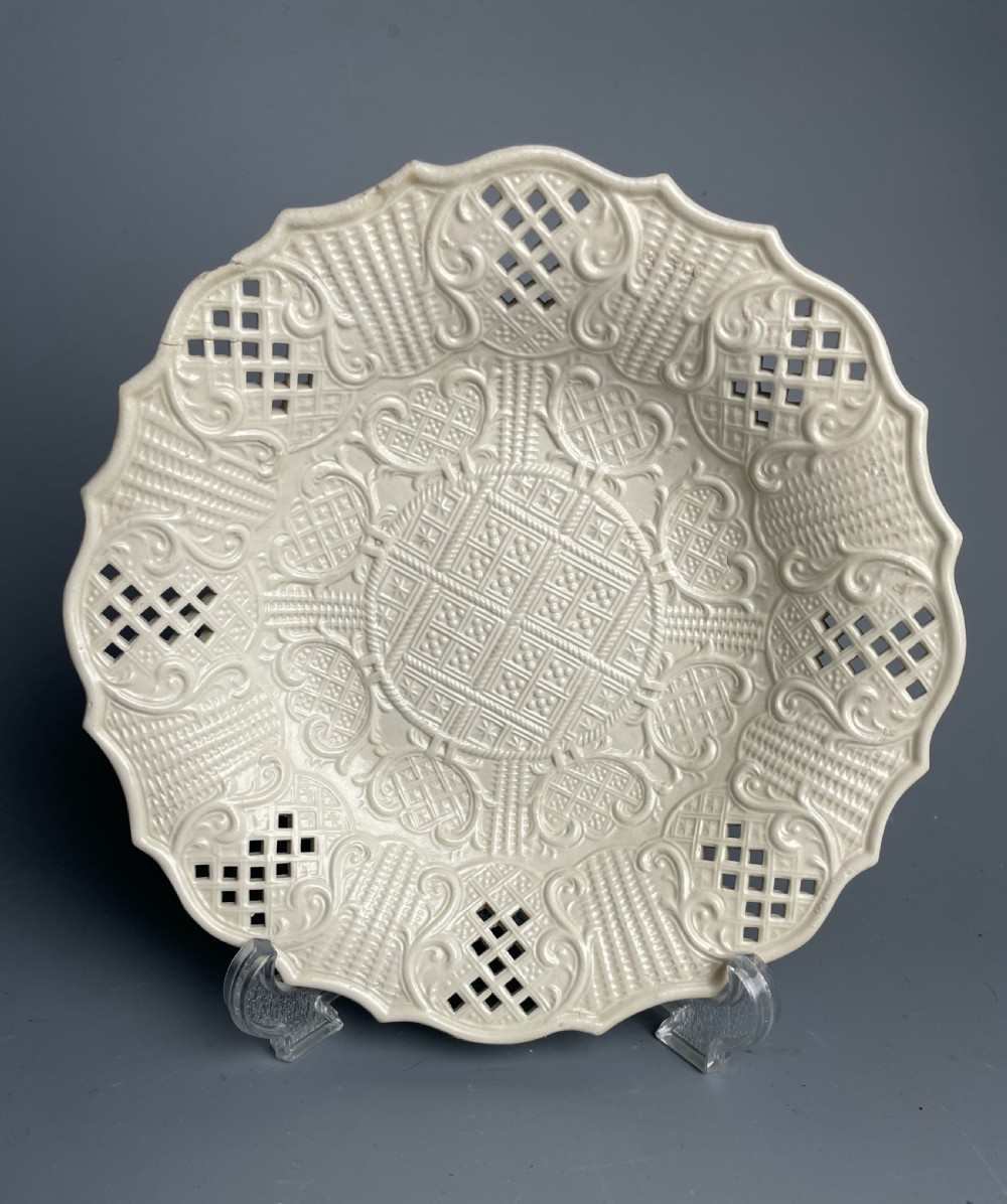 Staffordshire saltglaze stoneware reticulated plate circa 1760