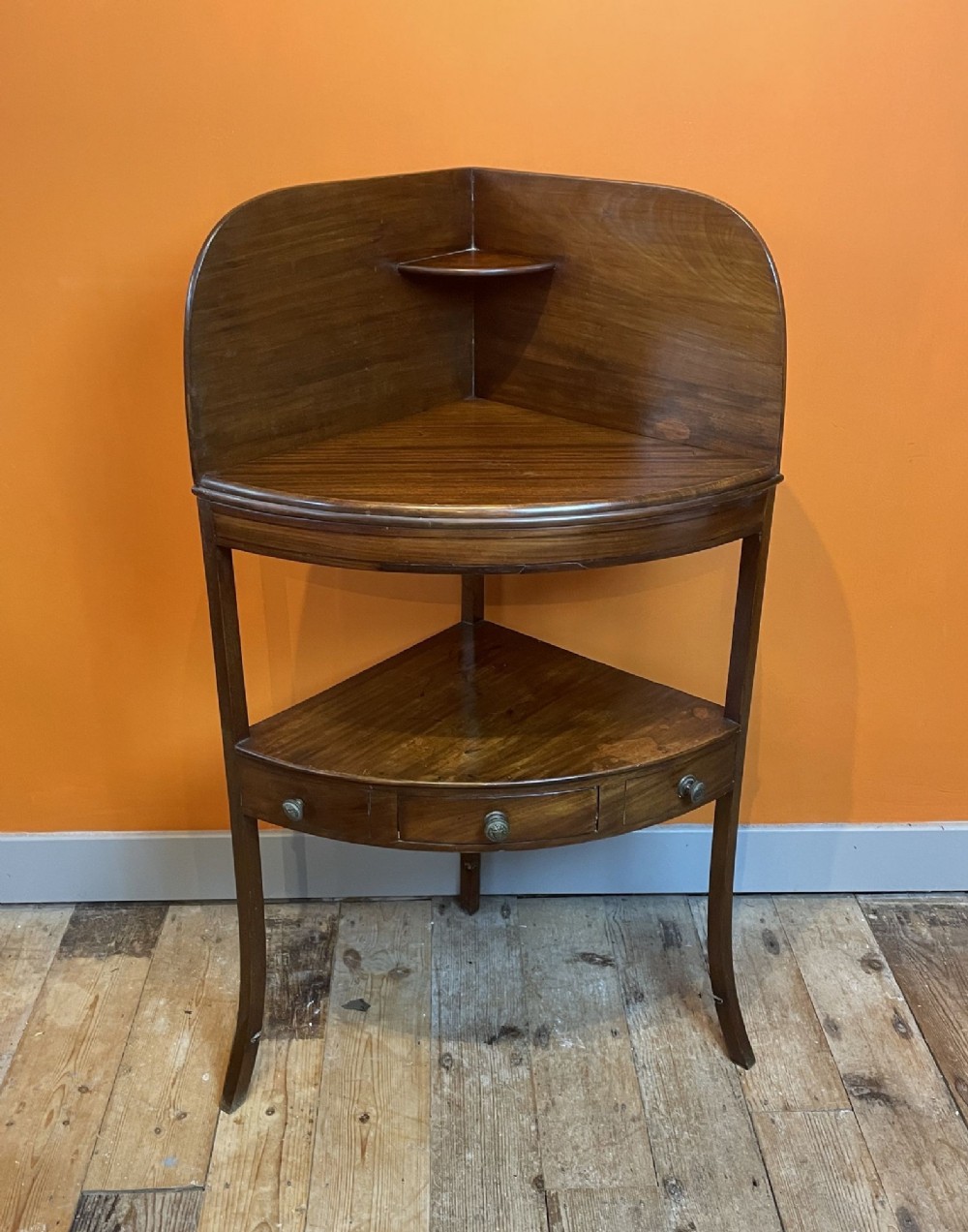 Georgian Mahogany Corner Washstand