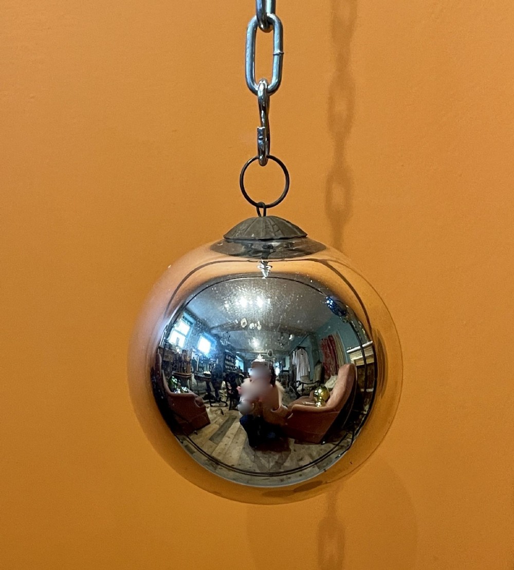 Antique French Silver Mercury Glass Witches Ball