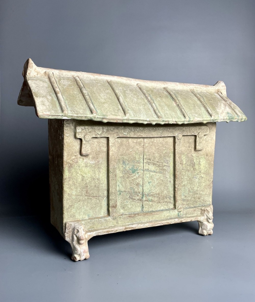 Chinese Tang Dynasty Celadon Glazed Tomb Model of a Granary