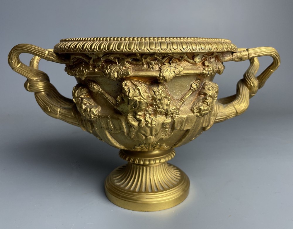19th Century Grand Tour Gilt Bronze Warwick Vase