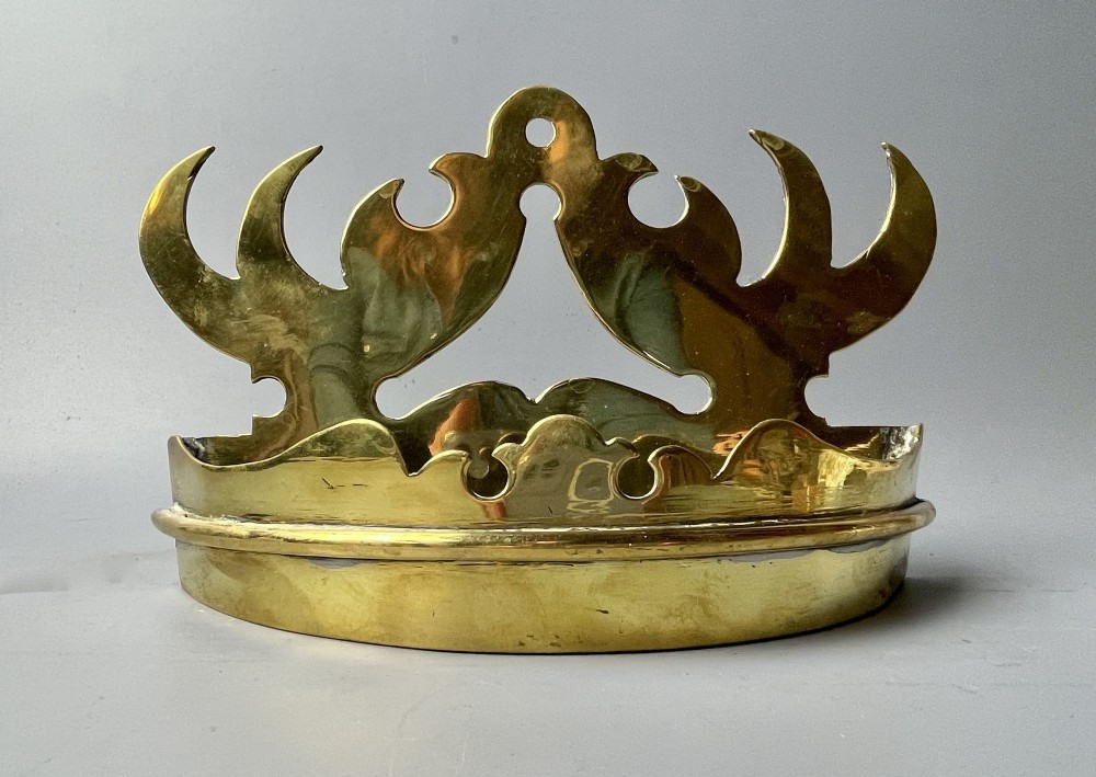 Victorian Welsh Folk Art Brass Wall Pocket