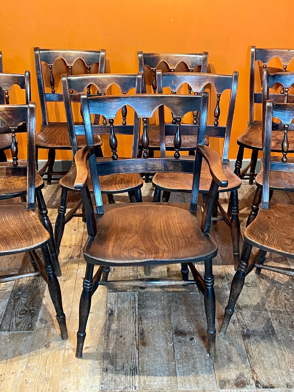 Set of eleven mid 19th century Dining / kitchen chairs View II