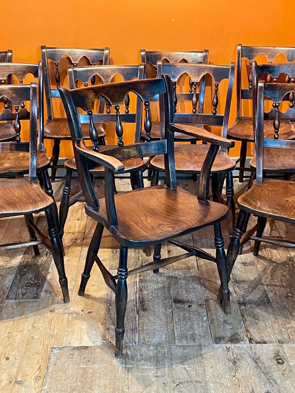 Set of eleven mid 19th century Dining / kitchen chairs View III