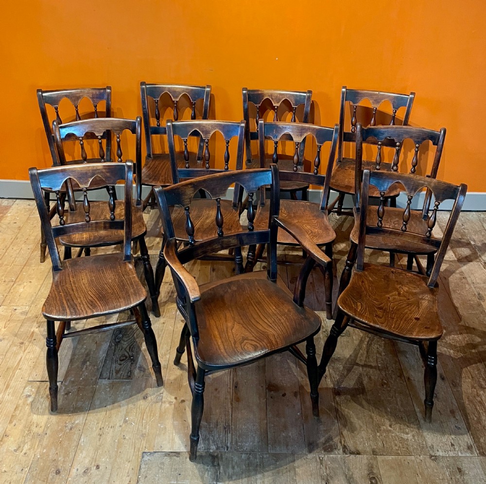 Set of eleven mid 19th century Dining / kitchen chairs View VI