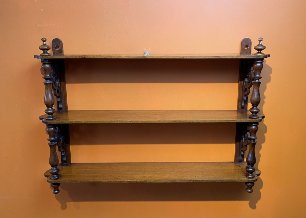 Victorian Mahogany Three Tier Wall Shelf