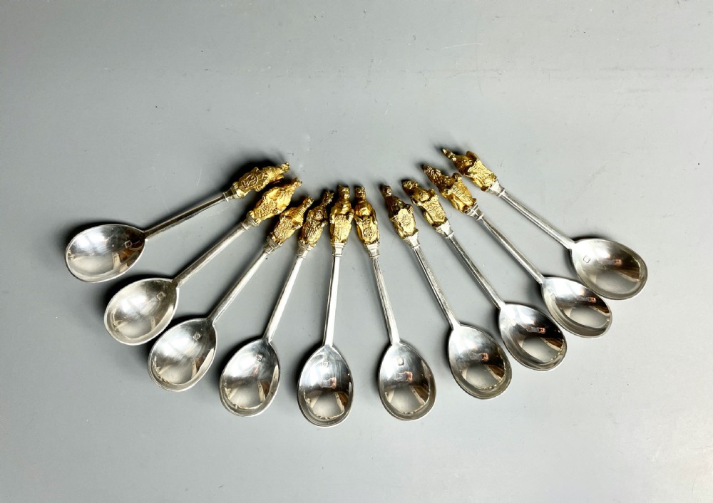 Silver limited edition Queen's Beasts spoons by Richard Comyns