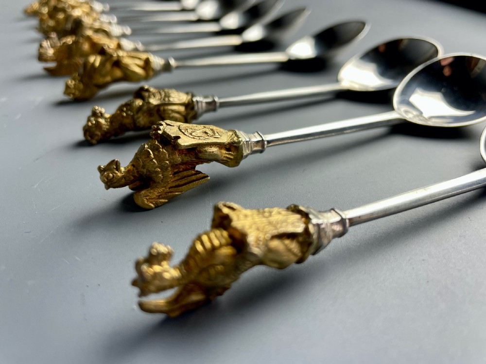 Silver limited edition Queen's Beasts spoons by Richard Comyns View II