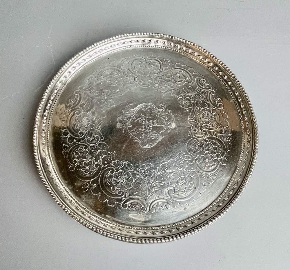 Georgian Silver Salver by John Crouch I & Thos Hannam, London 1777