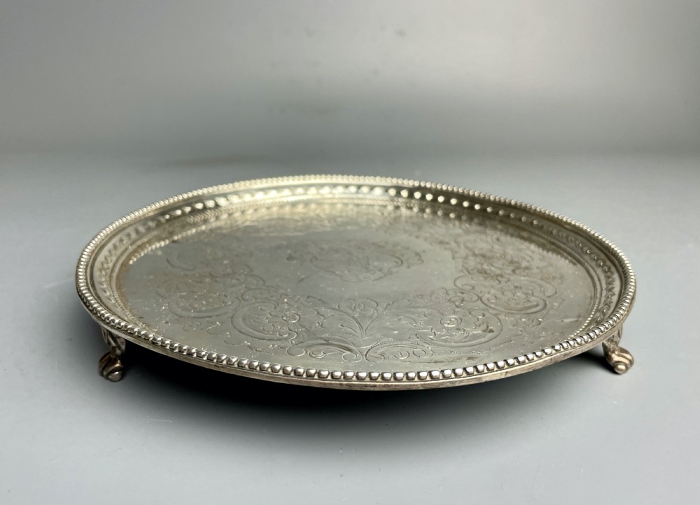 Georgian Silver Salver by John Crouch I & Thos Hannam, London 1777 View VI