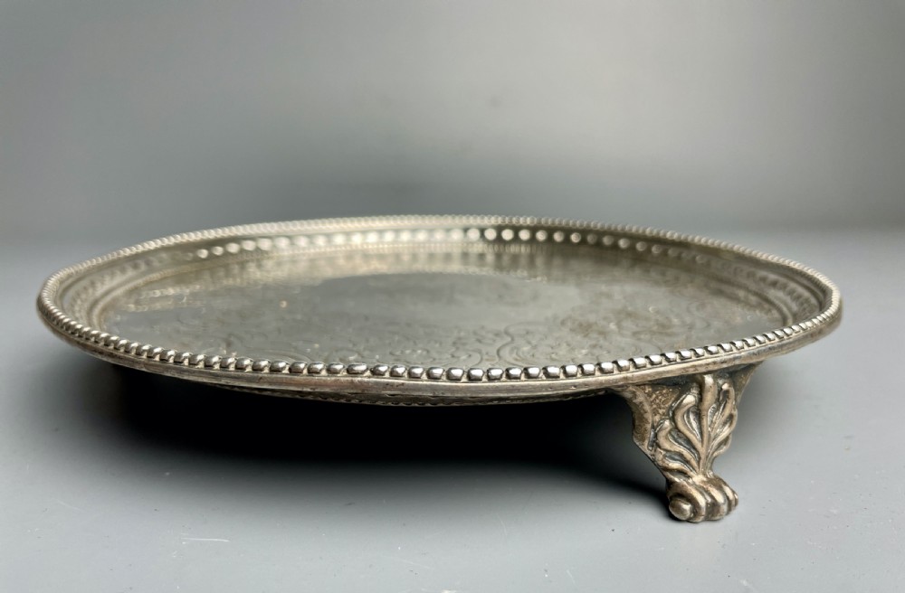 Georgian Silver Salver by John Crouch I & Thos Hannam, London 1777 View VII
