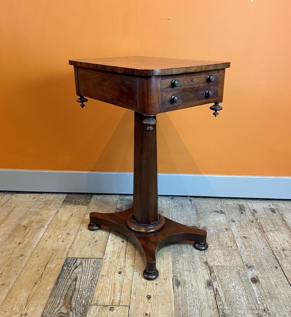 William IV Mahogany Side Table with Rosewood Crossbanding and Brass Inlay