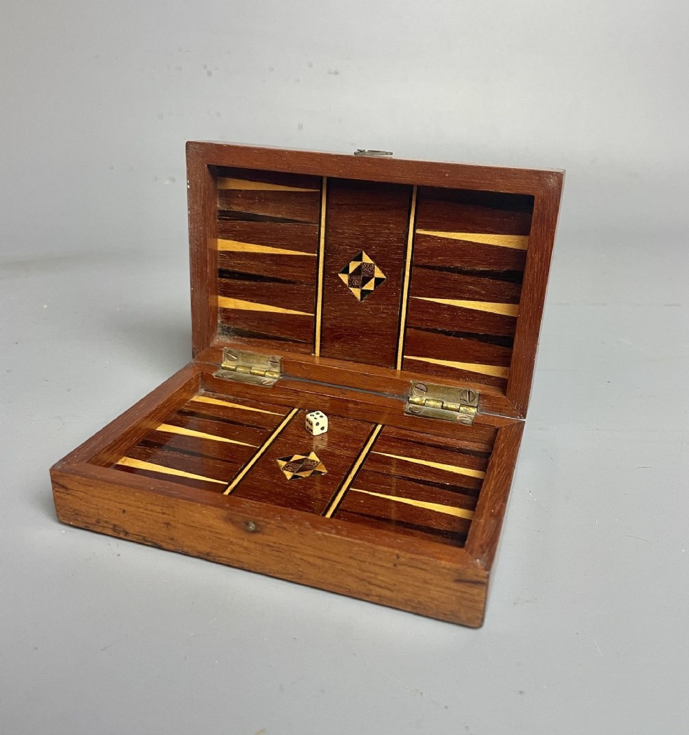 Antique Miniature Travelling Chess & Backgammon Board