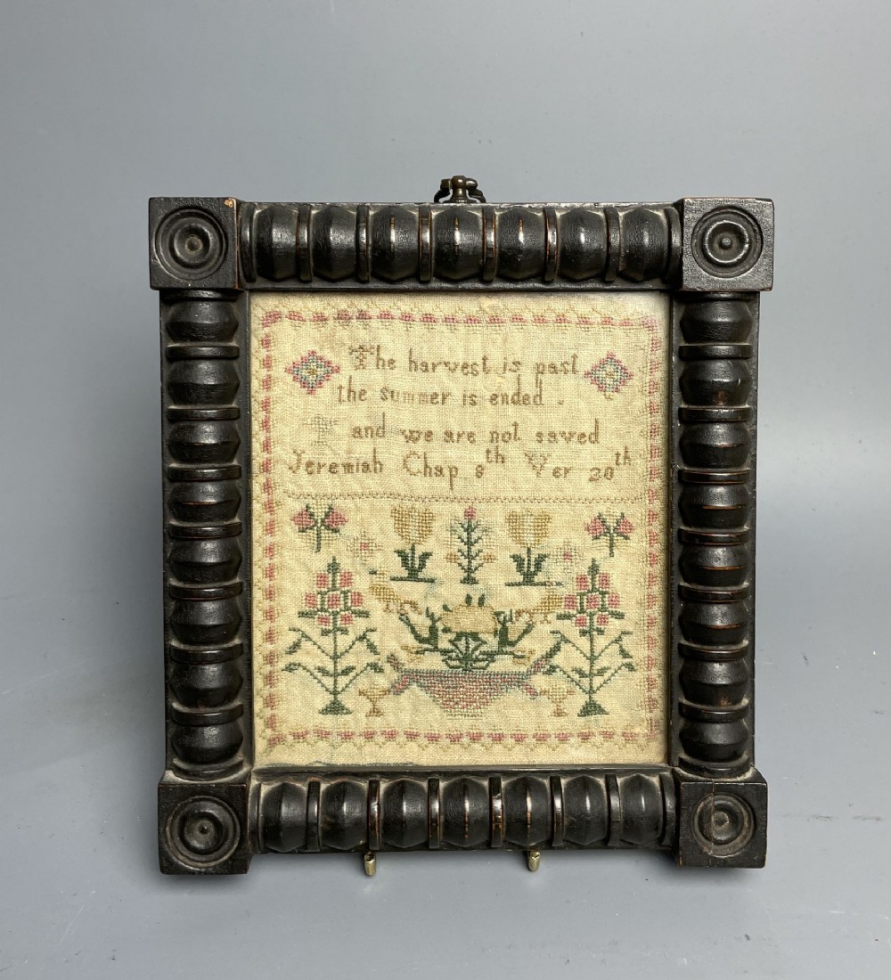 Georgian Needlework Sampler in Original Frame