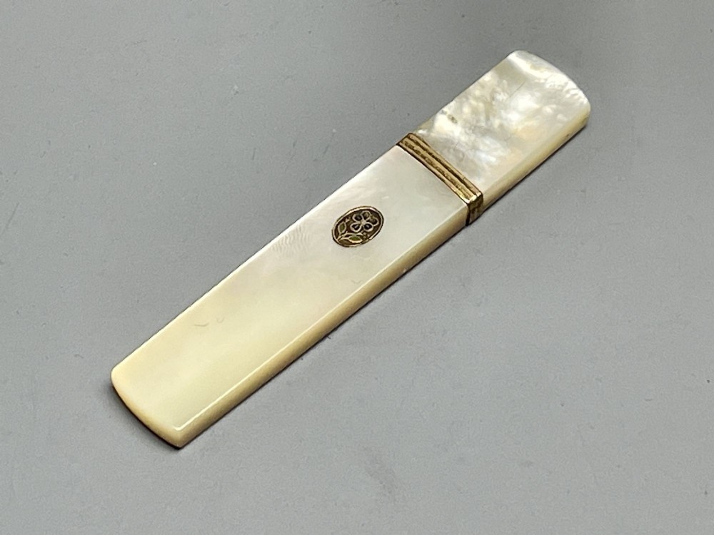 Palais Royale Mother of Pearl Needle Case circa 1820