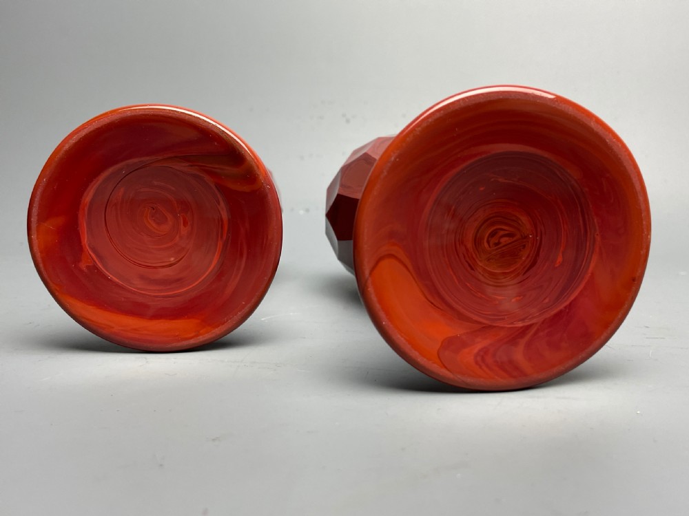 Pair of Bohemian lithyalin glass vases probably by Freidrich Egermann workshop View III