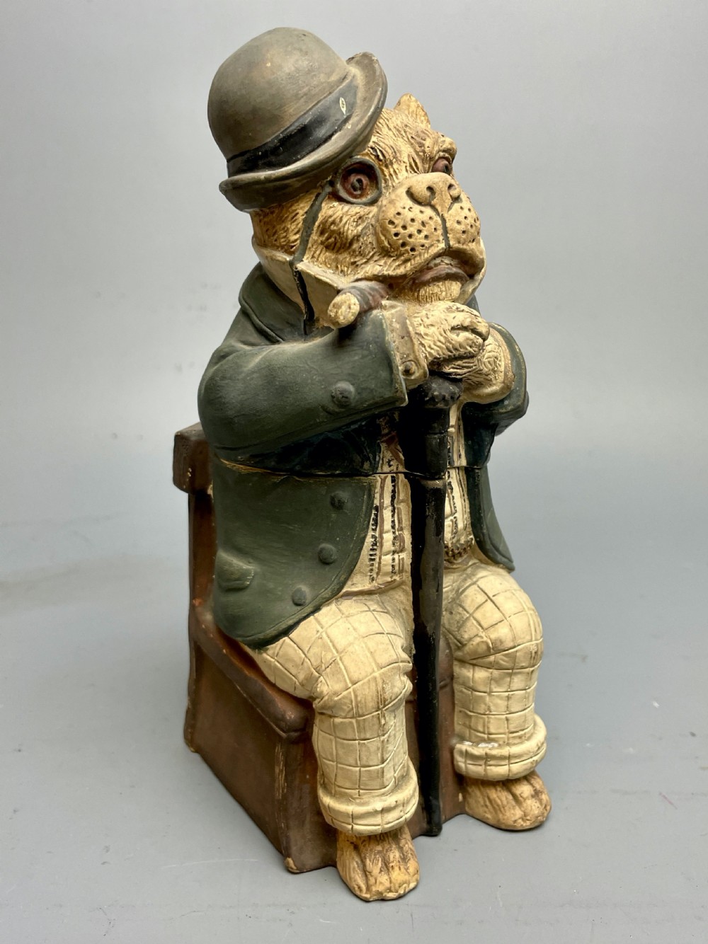 Austrian Cold Painted Terracotta Tobacco Jar by Johann Maresch