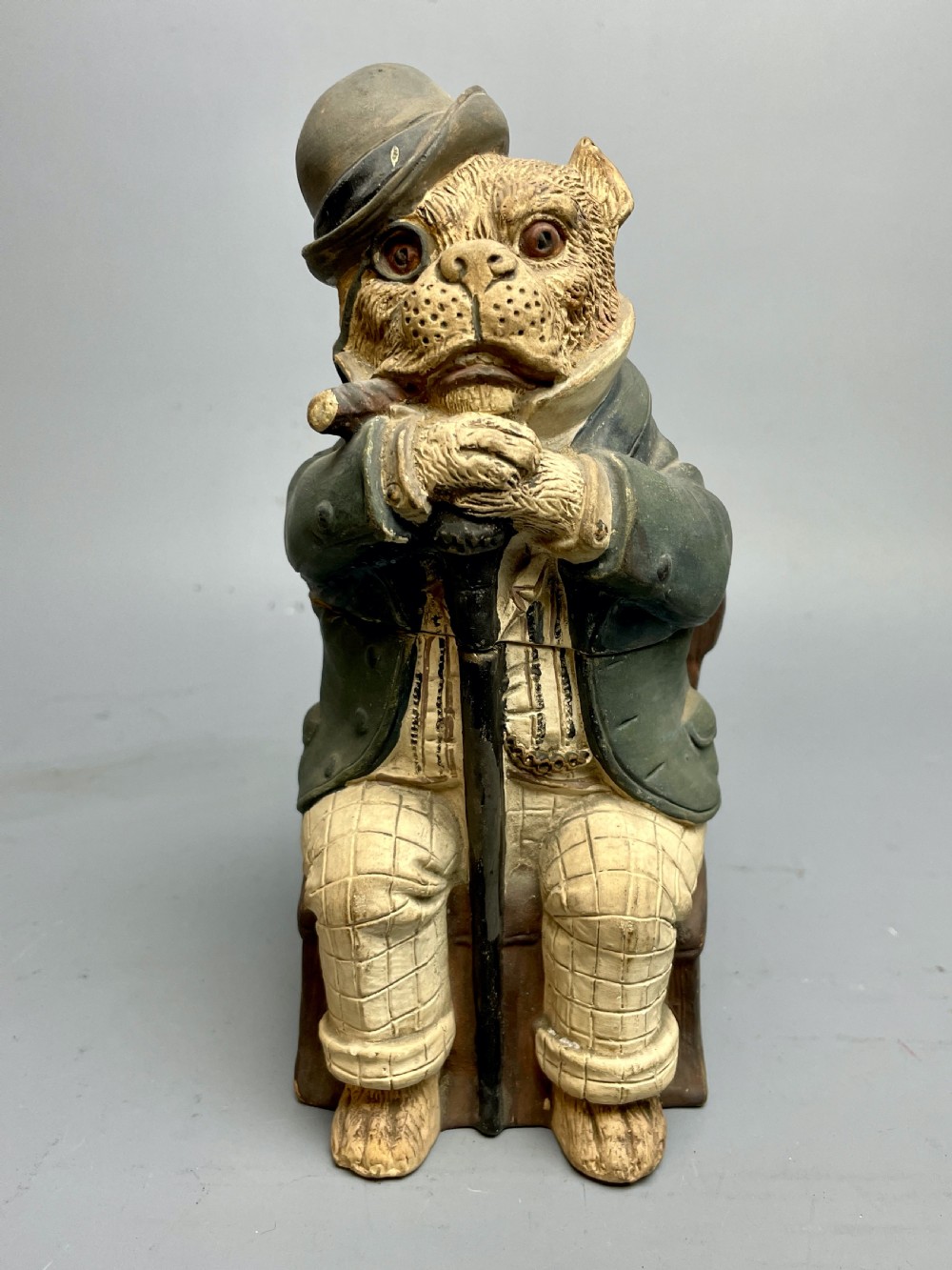 Austrian Cold Painted Terracotta Tobacco Jar by Johann Maresch View II