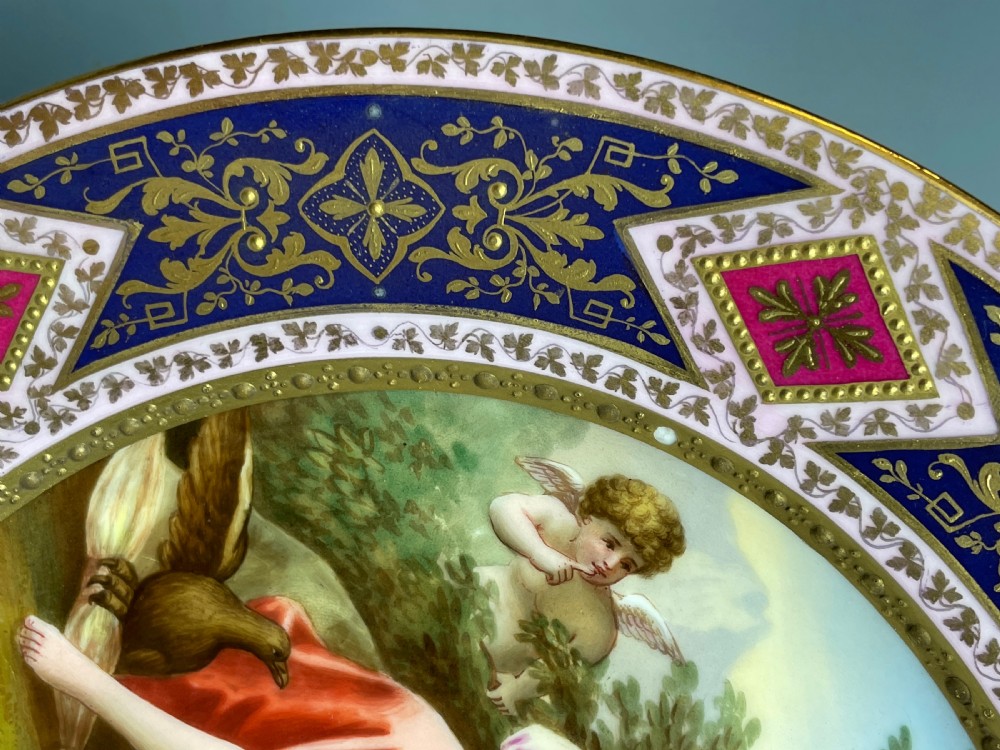 Vienna porcelain cabinet plate painted with a scene of  Jupiter & Calisto View IV