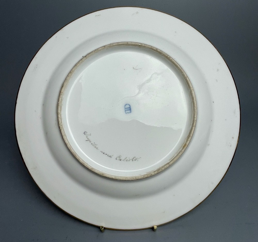 Vienna porcelain cabinet plate painted with a scene of  Jupiter & Calisto View V
