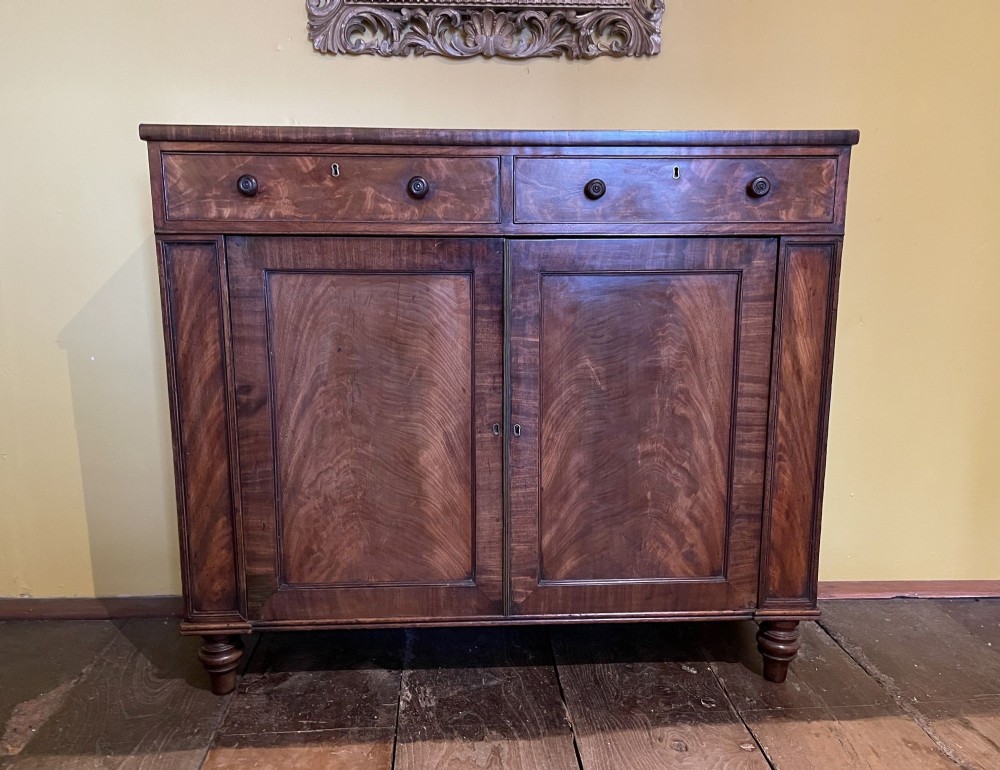 Nicely Figured Regency Mahogany Chiffonier Sideboard of Narrow Proportions