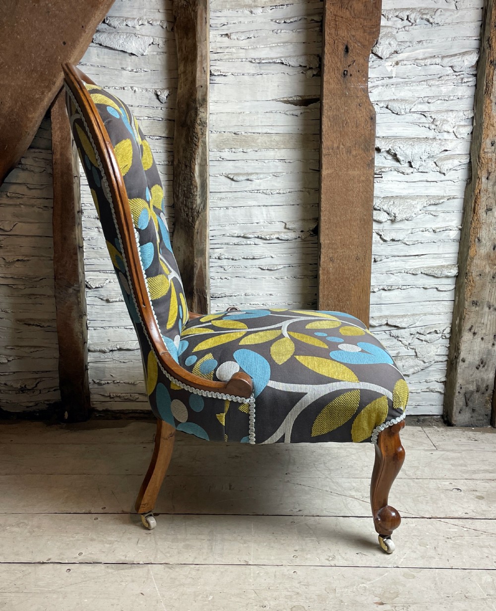 Victorian mahogany spoon back occasional chair View IV