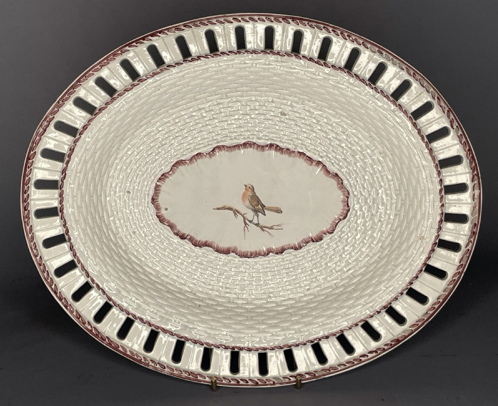Wedgwood & Co Pearlware Basketweave Oval Plate View II