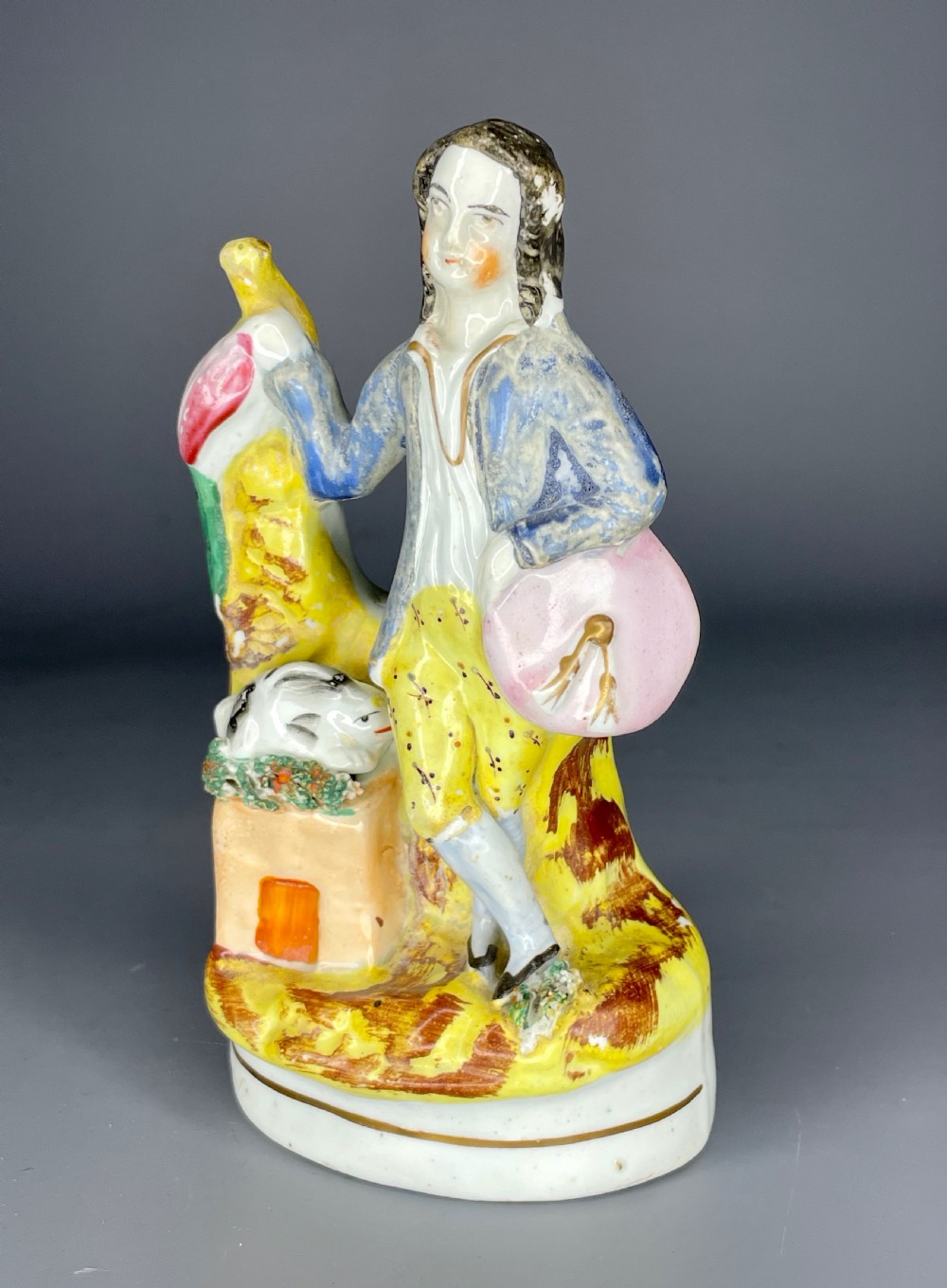 Victorian Staffordshire flatback figure of a huntsman View II