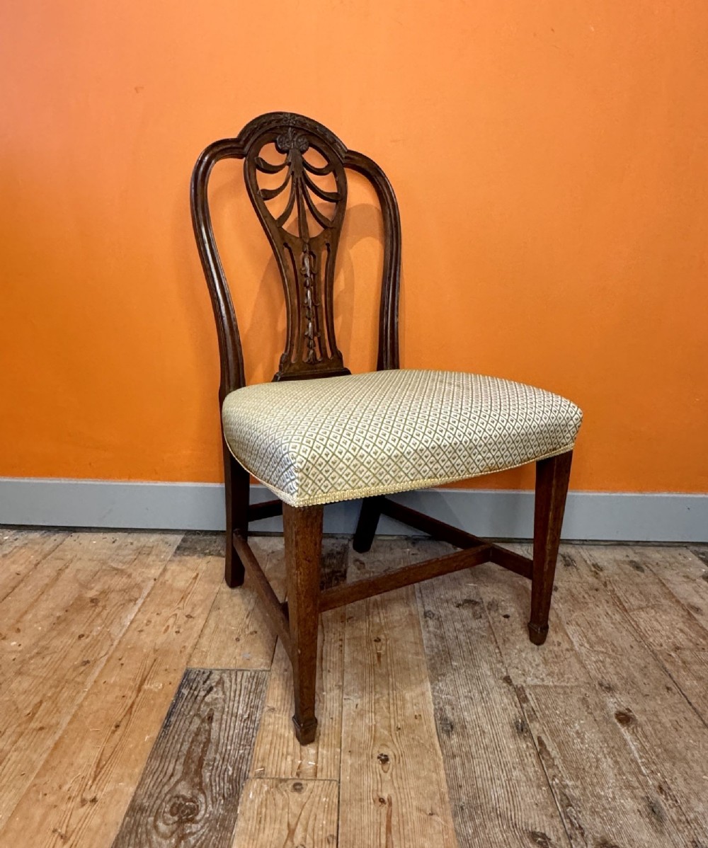 Georgian Mahogany Side Chair with Pierced Splat Back