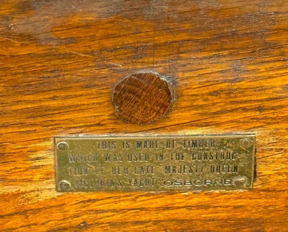 Table made from Timber from H.M Queen Victoria's Yacht Osborne View II