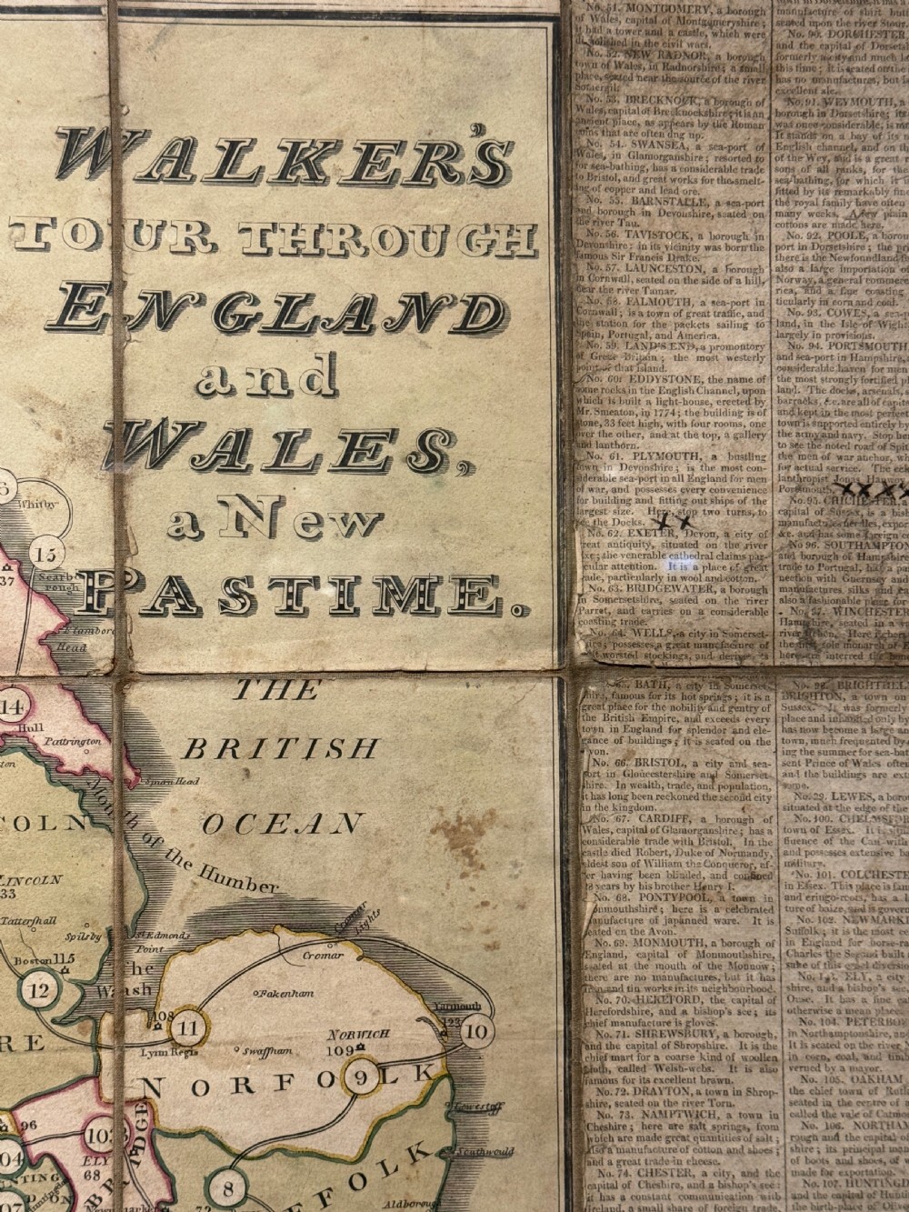 Walkers Tour Through England & Wales, 1809 Map Game View II