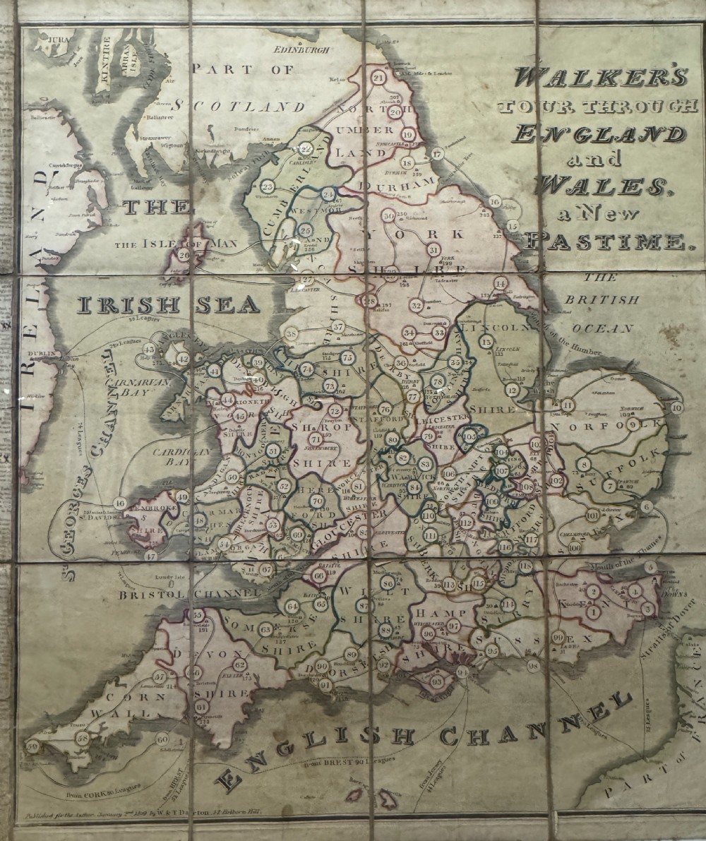 Walkers Tour Through England & Wales, 1809 Map Game View III