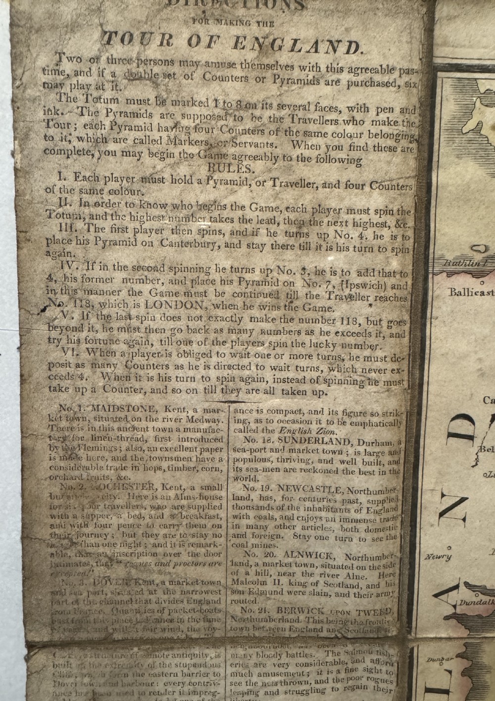 Walkers Tour Through England & Wales, 1809 Map Game View IV
