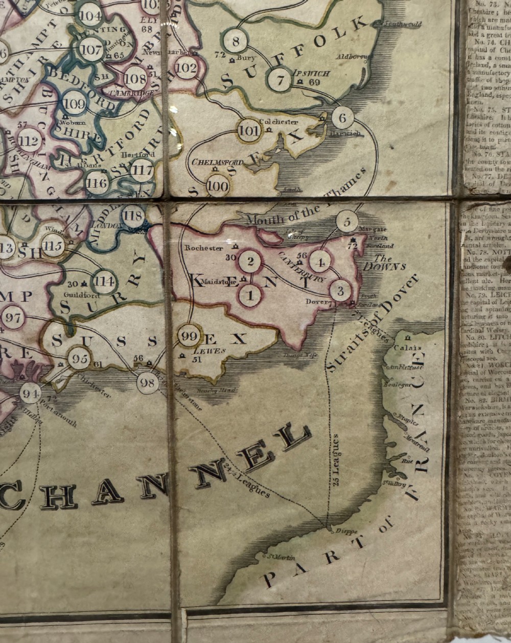 Walkers Tour Through England & Wales, 1809 Map Game View V