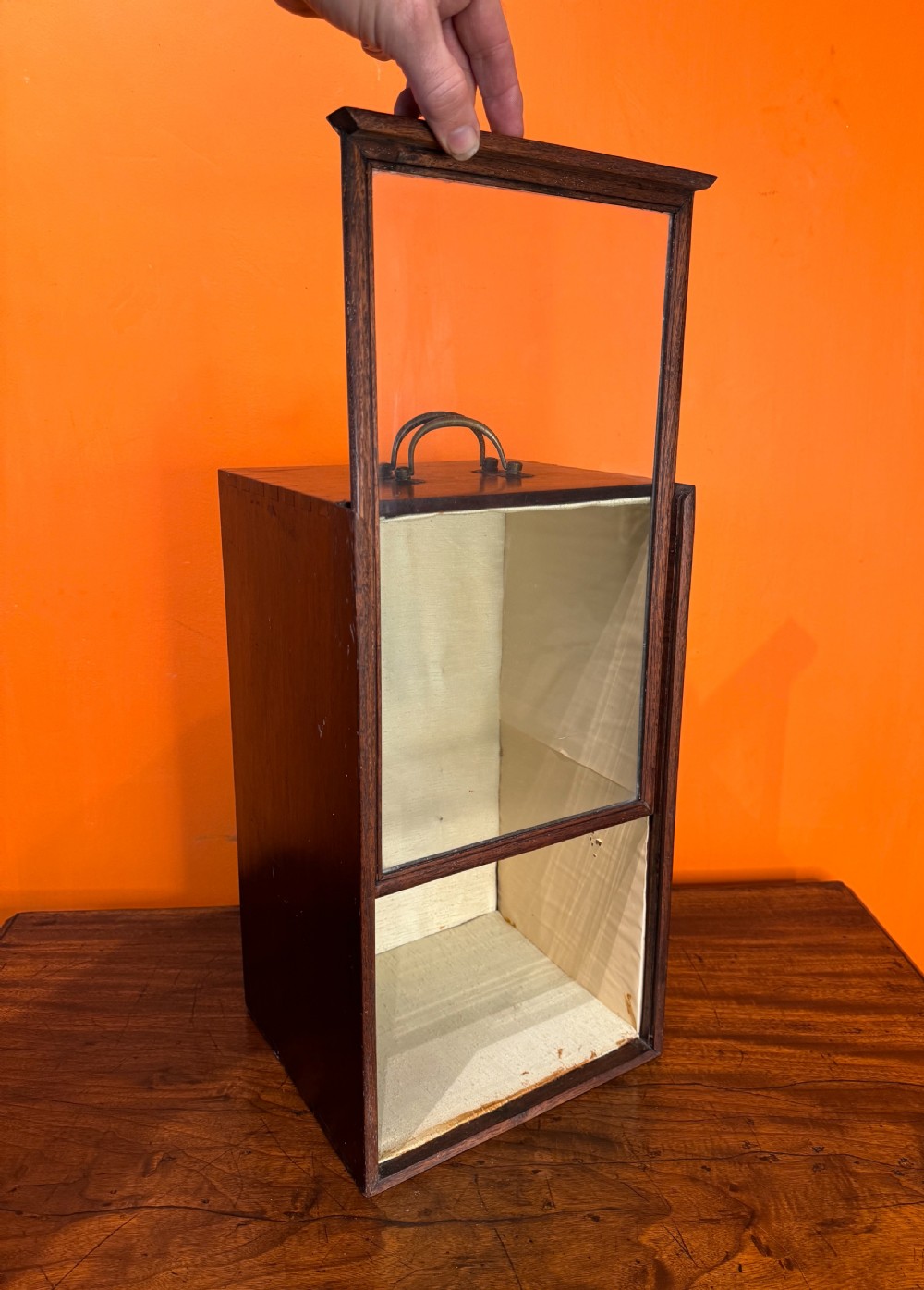 Antique Japanese Glazed Mahogany Display Case  View V
