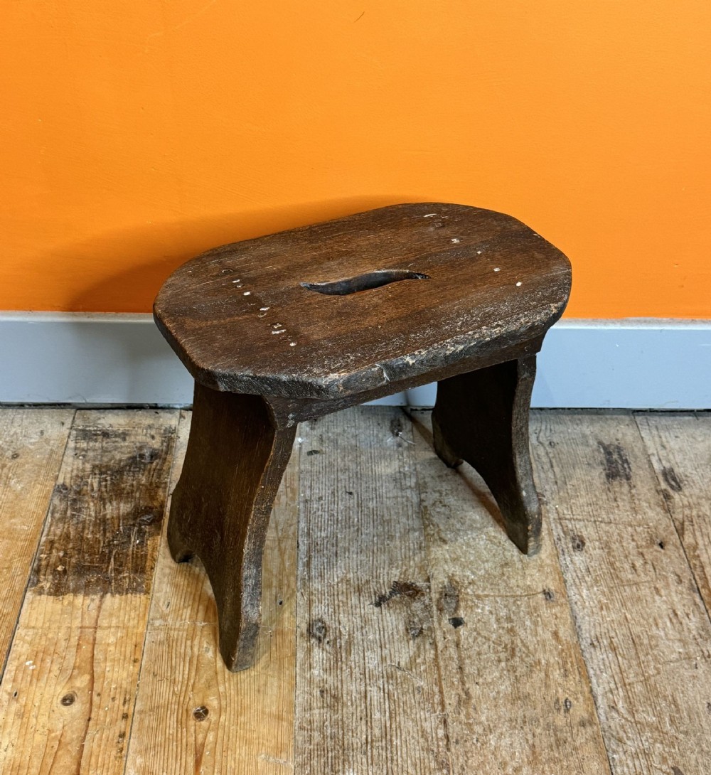 Small 19th Century Rustic Oak Stool