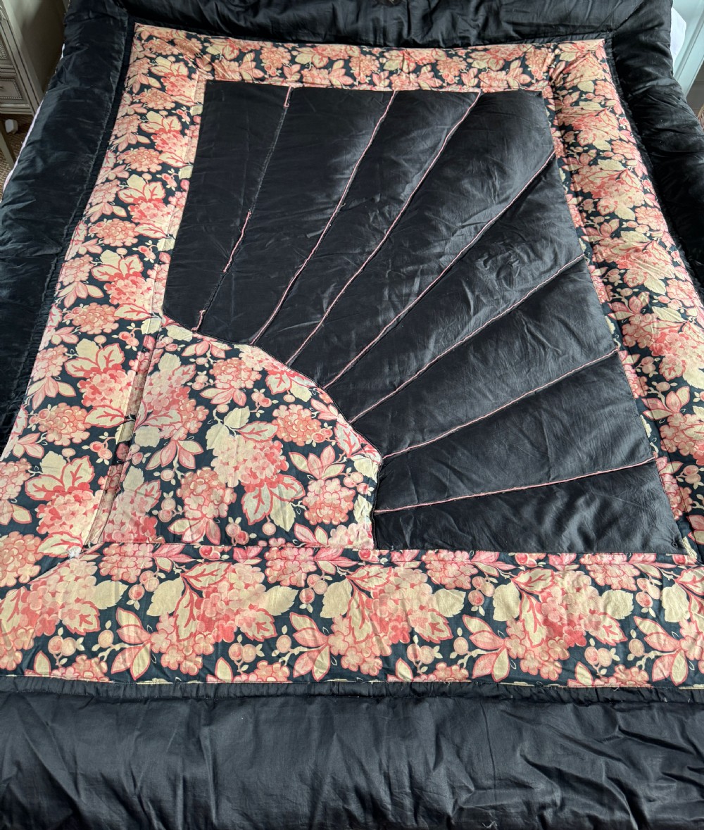 Art Deco Feather Filled Eiderdown Quilt