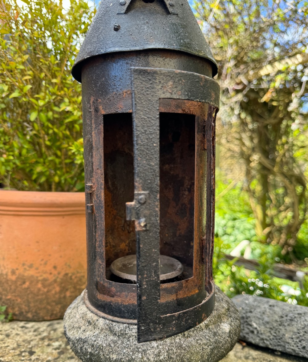 Antique Punched Tin Shepherd's Lantern View IV