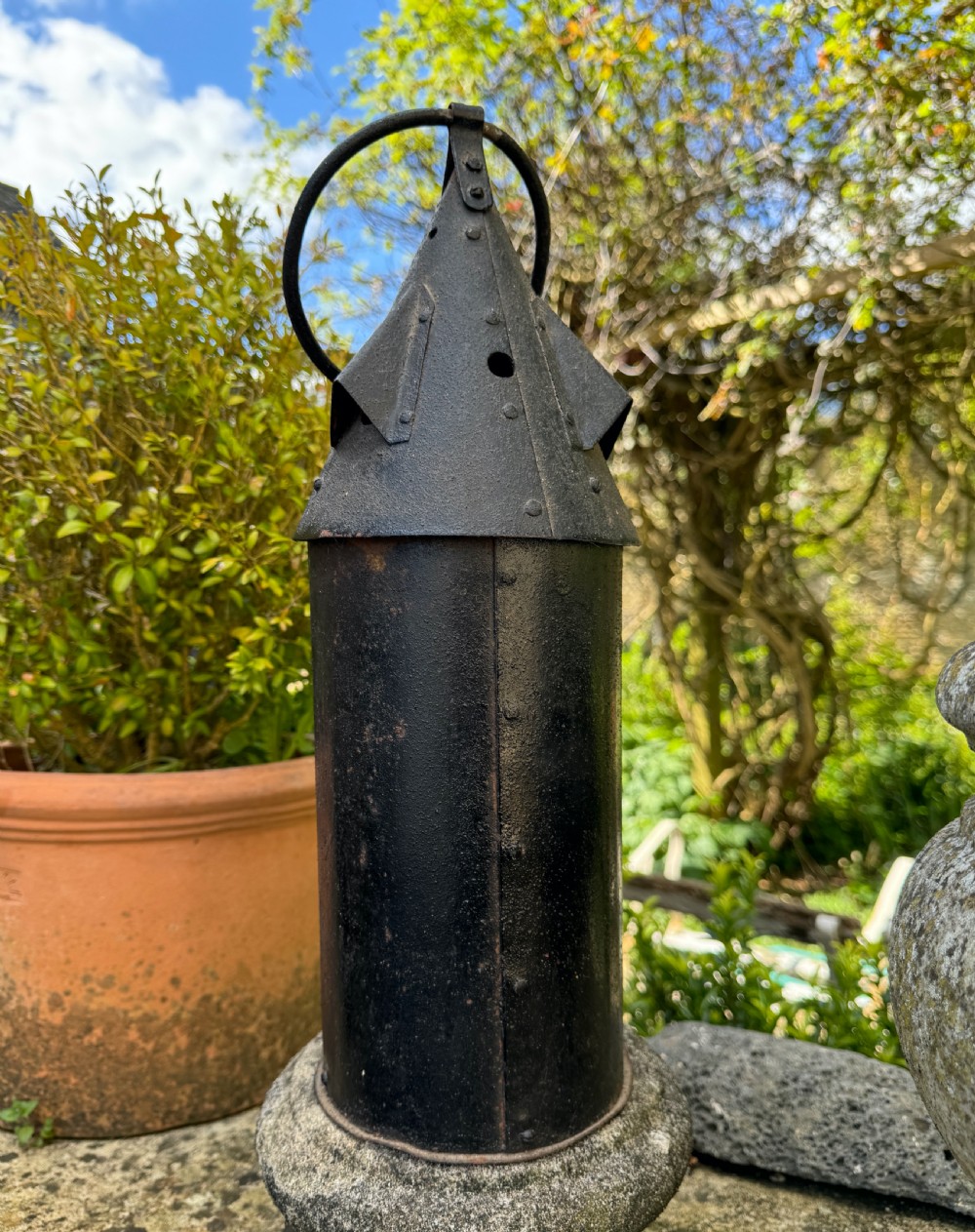 Antique Punched Tin Shepherd's Lantern View VI