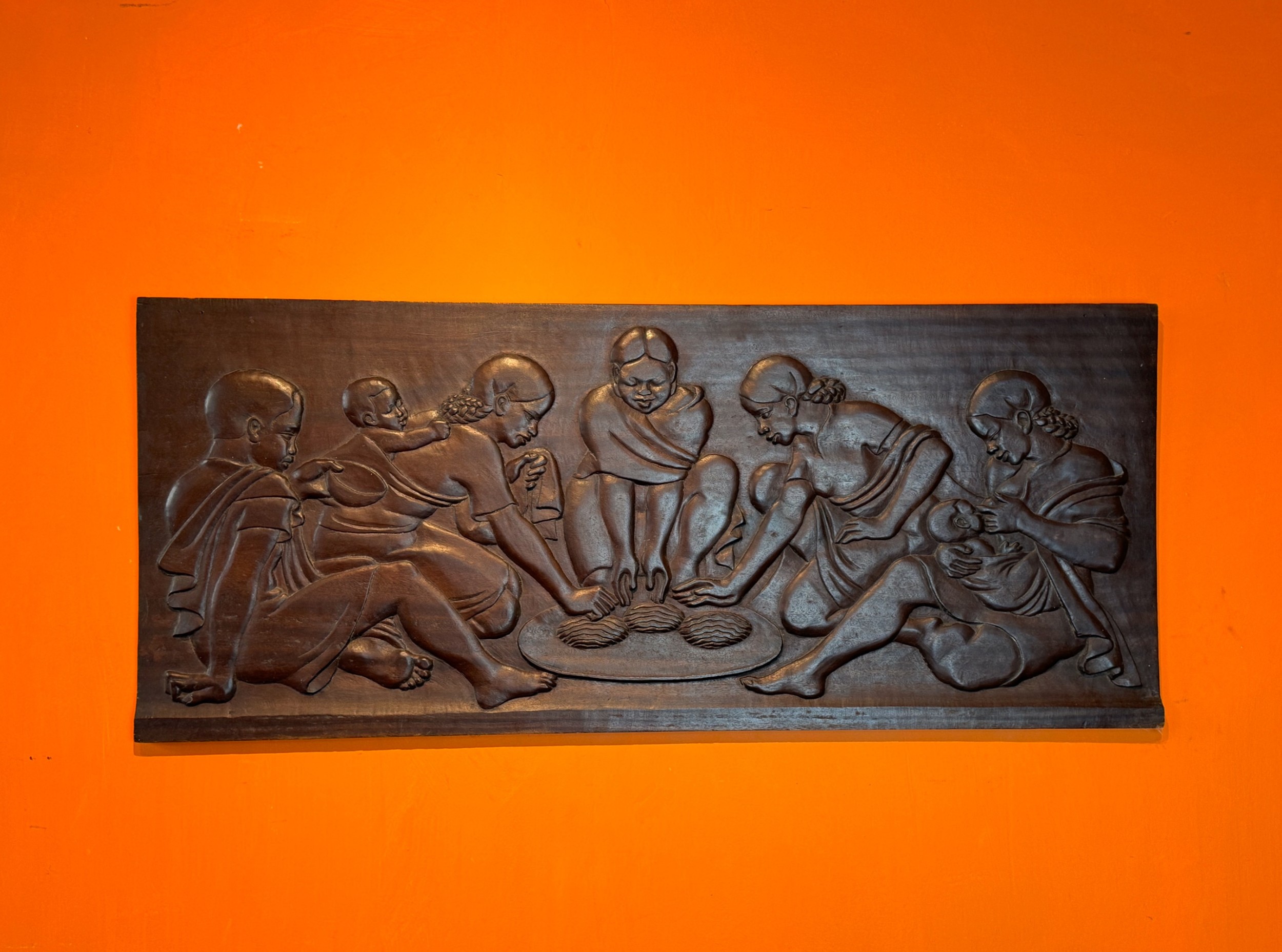 A French Art Deco Carved Hardwood Wall Plaque
