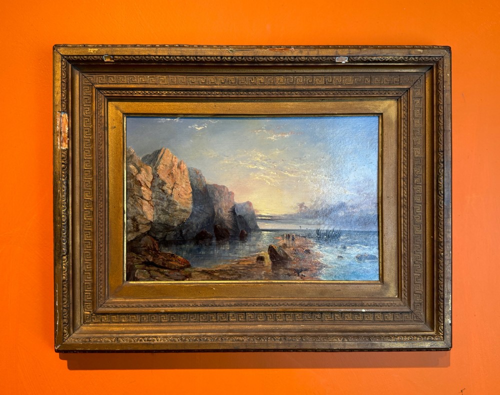 Samuel Phillips Jackson, Sunset on the Devon Coast, Oil on Panel